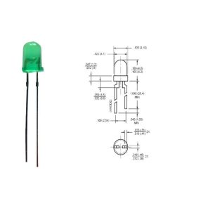VILLOGÓ LED 5MM ZÖLD