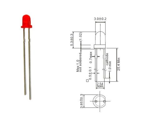 LTL4211N 3MM PIROS DIFFÚZ 4,4mCD 60°