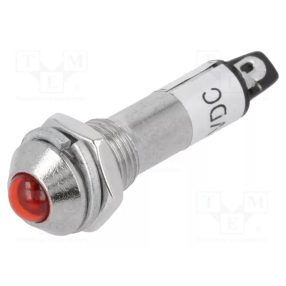 JELZŐLÁMPA PIROS DOMBORÚ LEDES 12V 8MM