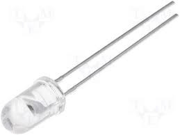 VILLOGÓ LED 5MM PIROS VÍZTISZTA