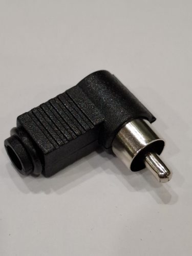 RCA DUGÓ 90°-OS MŰANYAG FEKETE